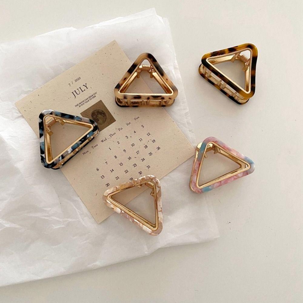 Multicolor Acetic Acid Hair Claw Small Size Geometry Shark Clip Triangle Hair Crab Clip Party