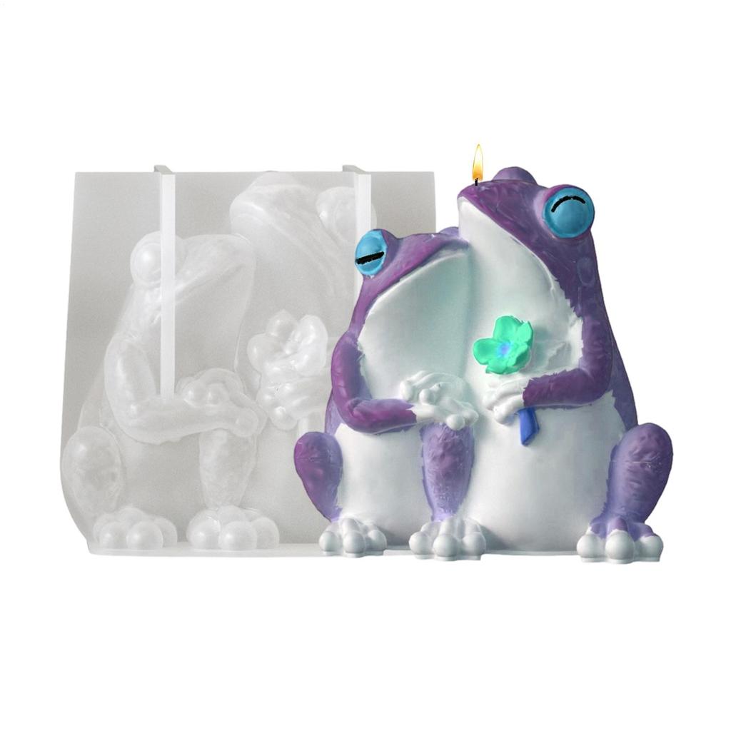 3D Frog Candle Mold Silicone Frog Mould Aromatherapy Plaster Mould For DIY Soap Clay Cement Resin Craft Making Home Decor