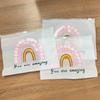 10pcs/20pcs Rainbow Makeup Zipper Pouches Durable EVA Plastic Unscented Reusable Cosmetic Storage Bags for Travel and Daily Use
