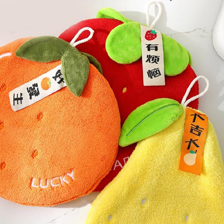 Hanging Towels Soft Coral Fleece Hanging Hand Towel In Fruit Shape Optional For Quick Drying And Easy Use In Kitchen