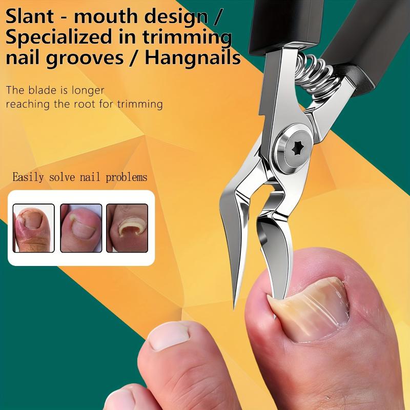 Slanted Pointed Pipe Bend Nail Clipper Anti-Splash Ingrown Portable High Quality Eagle Beak Oblique Toenail Fingernail Trimmer