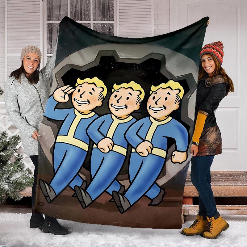 1pc NUKA-BOMBS Fallout1 Theme Blanket - Digital Print, Polyester, Cozy for All Seasons, Perfect for Outdoor, Camping, and Travel