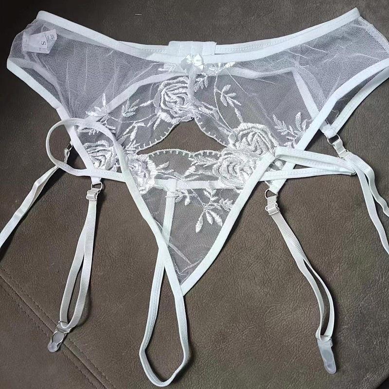Plus Size Lace Socks Suspenders Back Clasps Breathable Mesh Garter Belt Sexy Crotchless Lingerie Cosplay Transparent Underwear