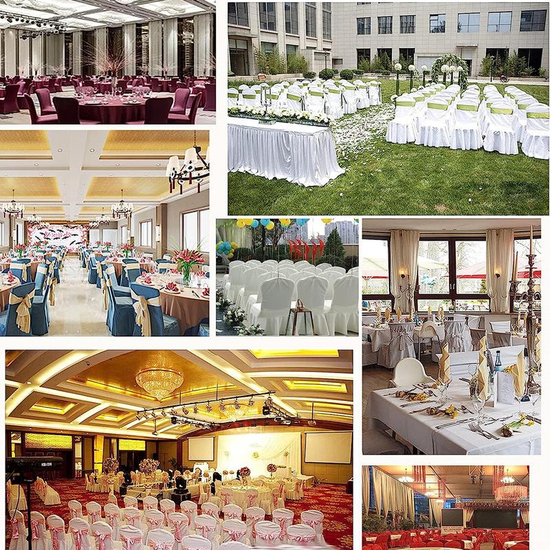 New 6-1PC Wedding Chair Cover Party Decoration Spandex With Skirt Pleated Use Elastic Stretch Dining Birthday Hotel Banquet Gift