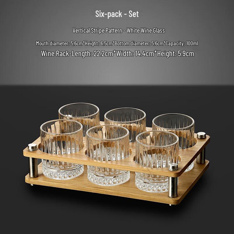 JunshenshiLB Glass Liquor Cup Sets 6 Cups