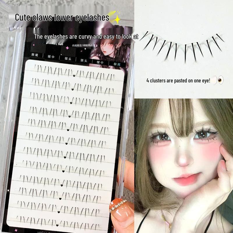 

Moe Claw B Curl Single Cluster Transparent Stem Faux Eyelashes for Beginners
