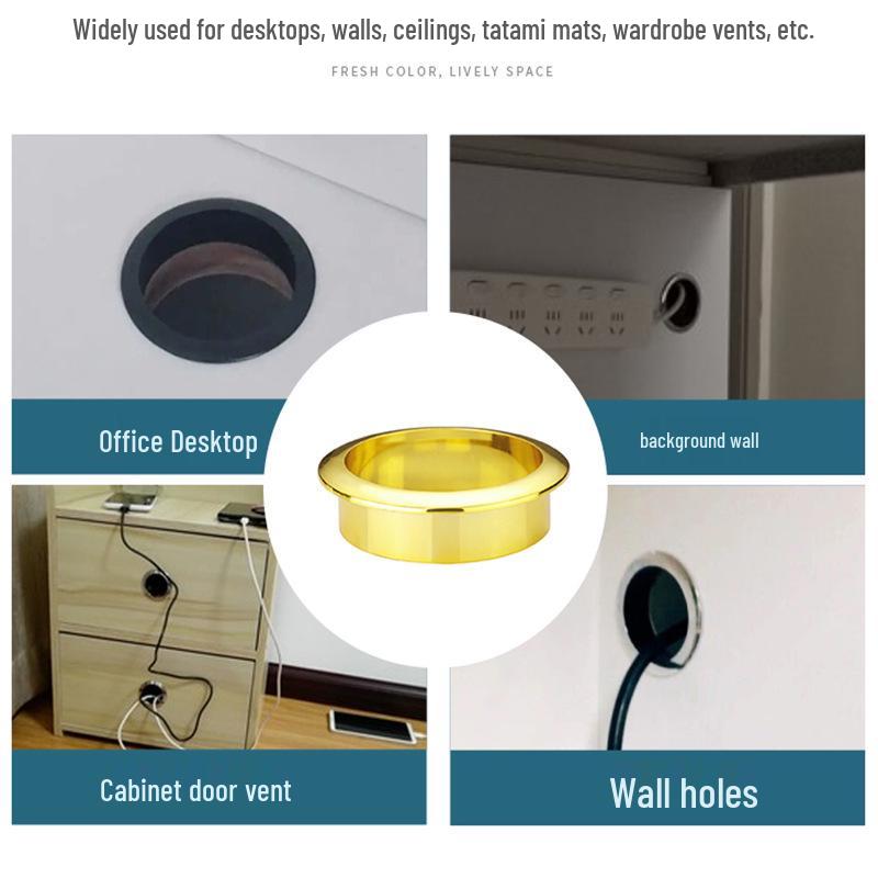 Round ABS Cable Grommet Cover for Desk, Plastic Routing Hole Covers In 18/25/30/40/45/55mm Sizes