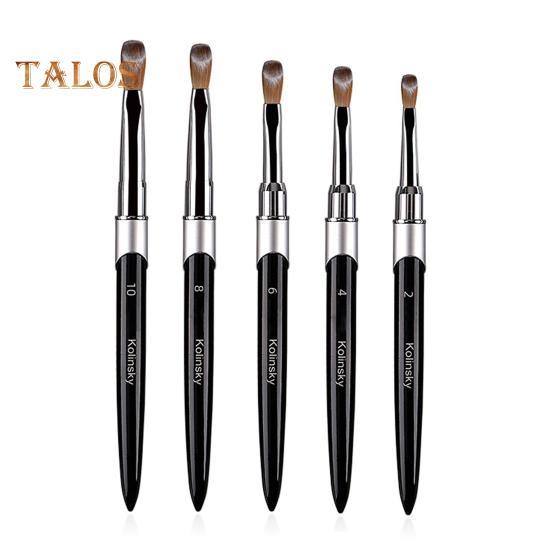 Nail Art Brush Metal Handle Soft Faux Mink Bristles Multifunctional UV Gel Carving Pen Professional Manicure Tool Nail Acrylic Liquid Powder