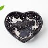 Piatto a Cuore in Resina con Riempimento di Cristallo Naturale per Arredamento Casa e Regalo