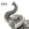 Gold Silver Animal Statue Elephant Figurine, Luck Charm Sculpture, Versatile Indoor Outdoor Decor for Traditional Auspicious Figure Car Tabletop