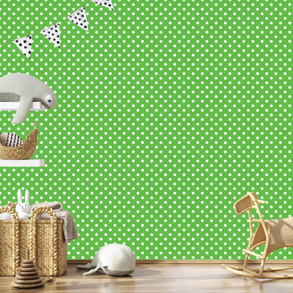 Green and Mint Dots Wallpaper for Living Room and Bedroom 50x1000