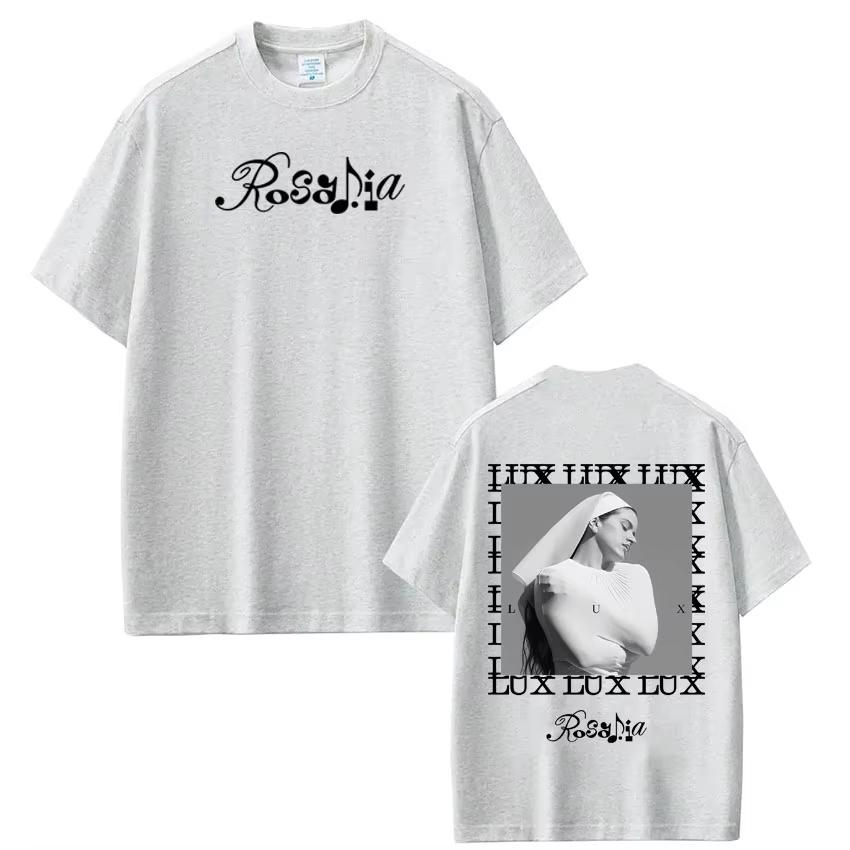 Singer Rosalía LUX Album Tour 2026 Print T Shirt Men Women Fashion Tshirt Shortsleeved Cotton Summer Vintage Aesthetic Top
