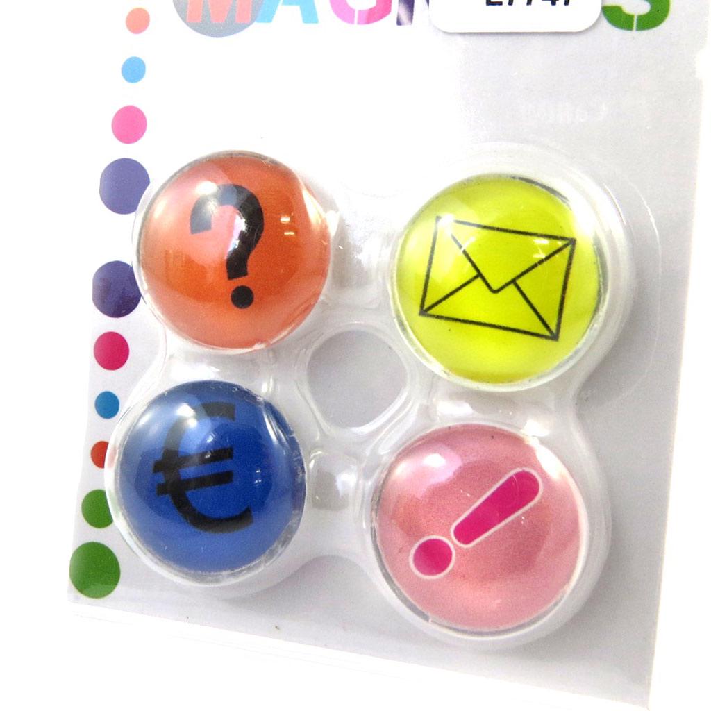 Les Trésors De Lily [L7747] - Set of 4 Multicolored 'Icons' Magnets