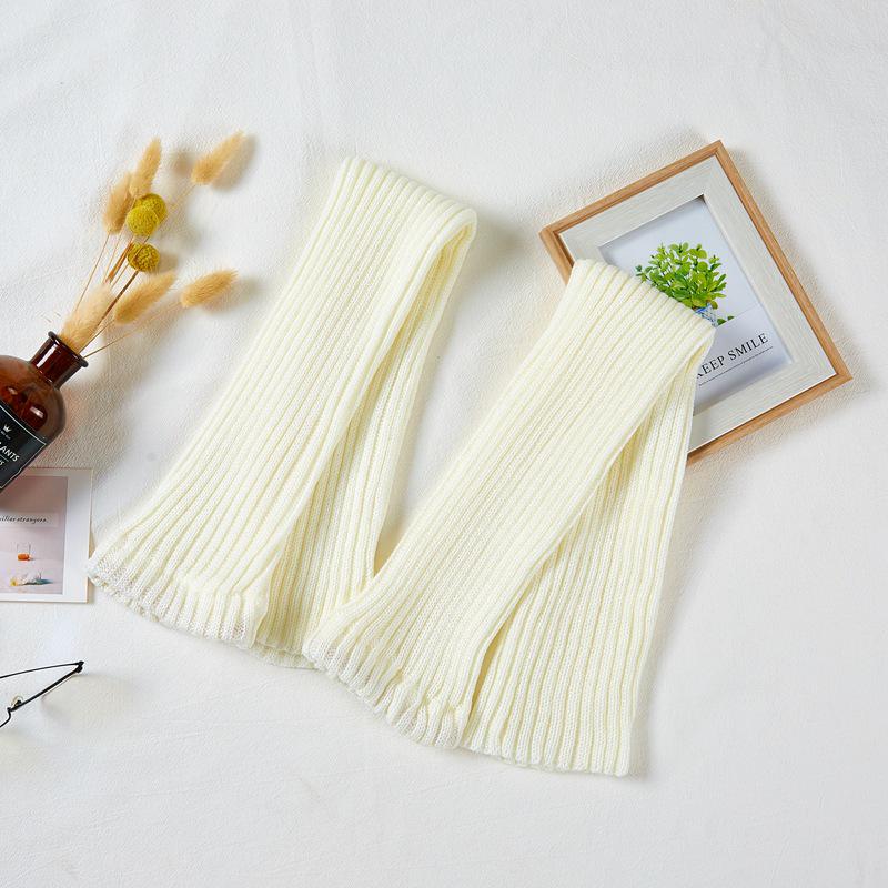 70cm Extra Long Thick Knitted Red Wool Leg Warmers for New Year and Christmas