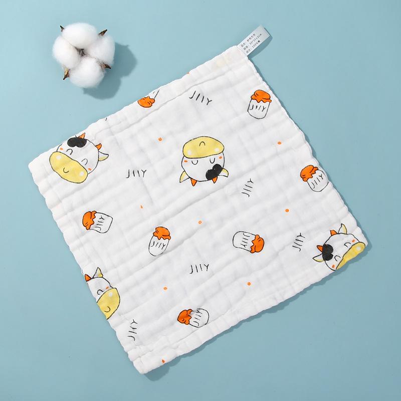 High-Density Pre-Washed Baby Cartoon Gauze Towel - Soft Washcloth for Household Use