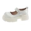 Thick-soled heightening embroidered Mary Jane shoes women's 2025 summer new with skirt sweet round head versatile small leather shoes