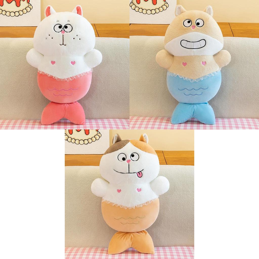 Adorable Mermaid Cat Plush Toy Stuffed Animal Doll Perfect Birthday Gift For Girls