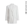 ELLASSAY Women's Mulberry Silk Blend Pleated Suit Jacket