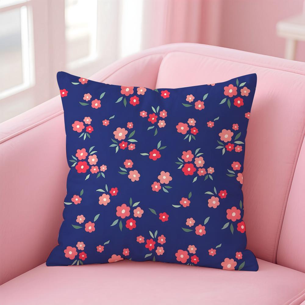

sSmall Floral Pastoral Style Cushion Cover Pillow Case Soft Friendly Fabric Concealed Zipper 40x40cm