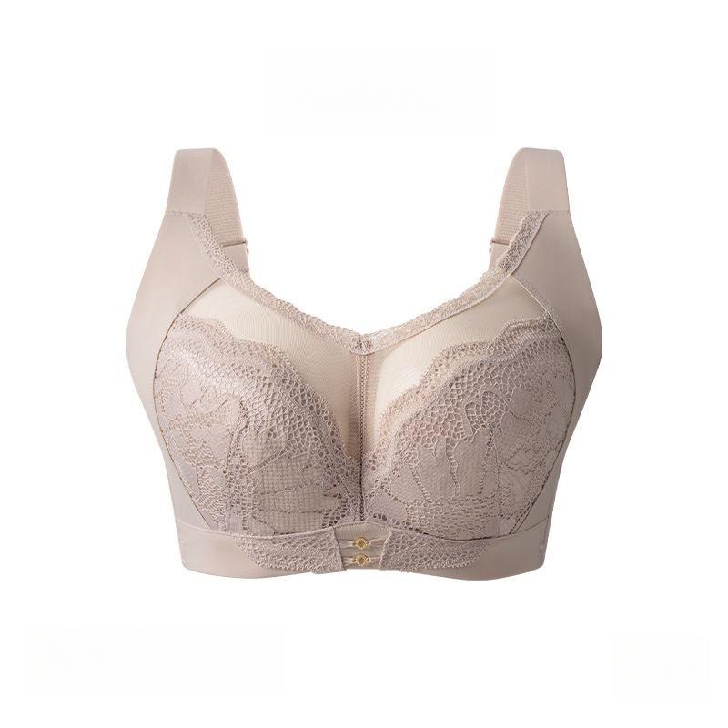 

Бюстгальтер полной чашки Женский Тонкий Бюстгальтер Большого Размера Регулируемый Поддерживающий Бюстгальтер Мягкий Бюстгальтер на Косточках 42/95E бежевый