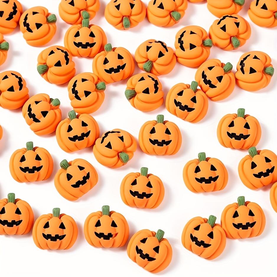 Halloween Resin Pumpkin Charms - Mini Flatback DIY Decor, Decor for Vase Fillers, Phone Cases, Fridge & Table - Durable Resin