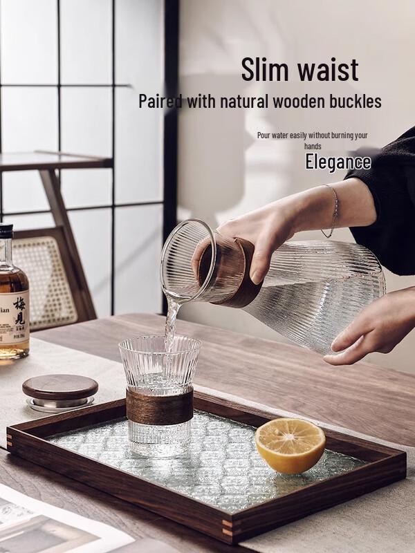 Elegant Glass Chinese Tea Set with 1.8L Kettle, 6 Cups & Tray