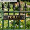 2D Flat 1pc Gothic Luxury Aluminum Toilet Sign "TOILET" with Ornate Gold Frame & Black Background 15.7x3.94 Inch, Vintage Victorian Metal Wall Plaque