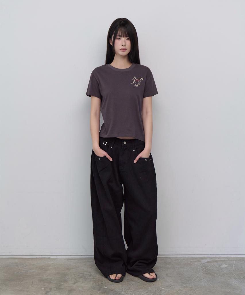 5OML Pony Short Sleeve Charcoal