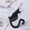 1PCS Cute Cat Glass Juice Coffee Cup Milk Tea Coffee Glass Mug Cat Tail Handle Cat Valentine's Day Lover Gifts Stainless Spoon