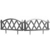 6x Plastic Garden Fence Gray Border Palisade Edging Lawn 3m