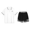 Li Ning Comfortable Versatile Short Sleeve Fashion Solid Color Shorts Casual Sports Suit Unisex Sportswear YPLV047-1+YAPV001-1