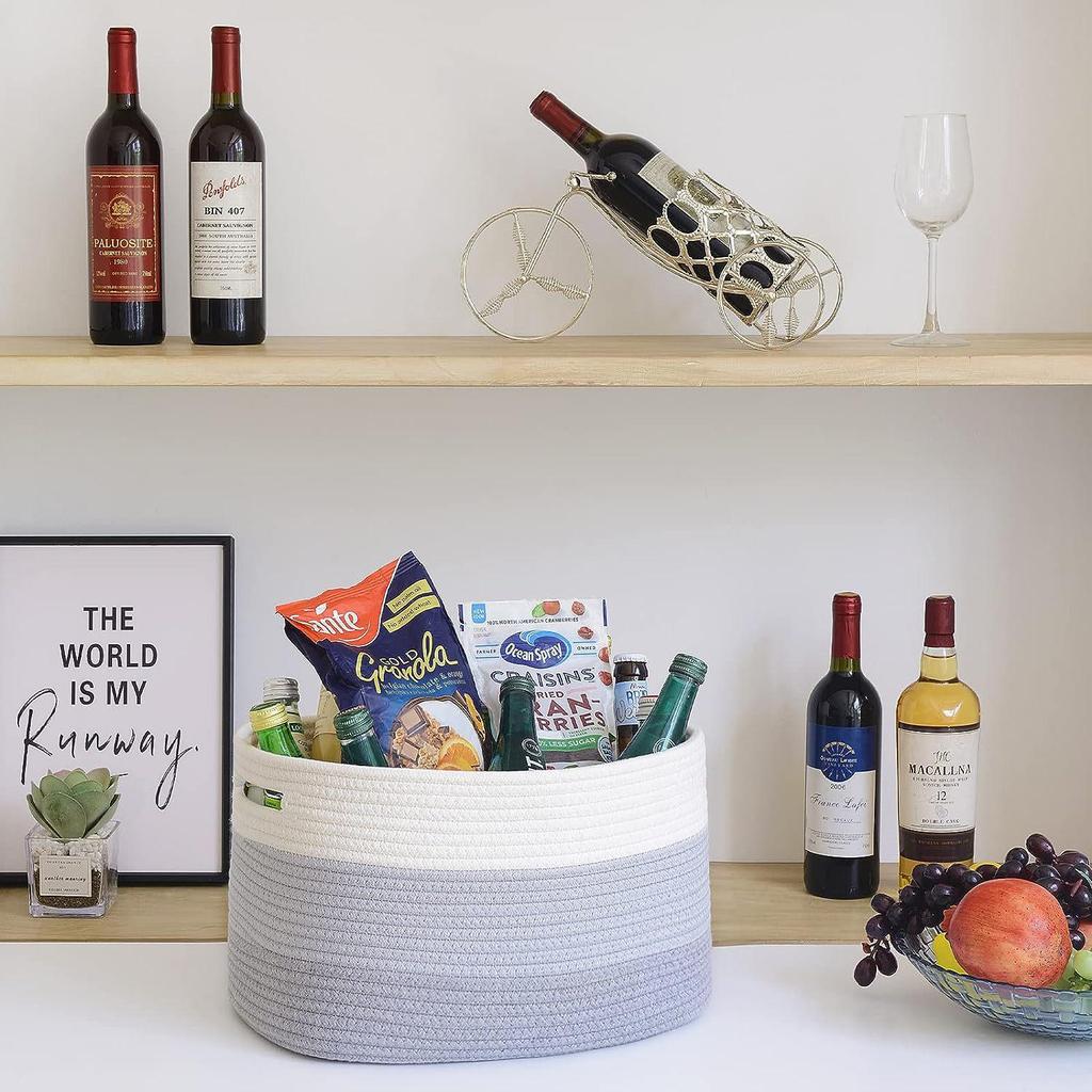 Cotton Rope Woven Basket: Desktop Organizer & Toy Storage
