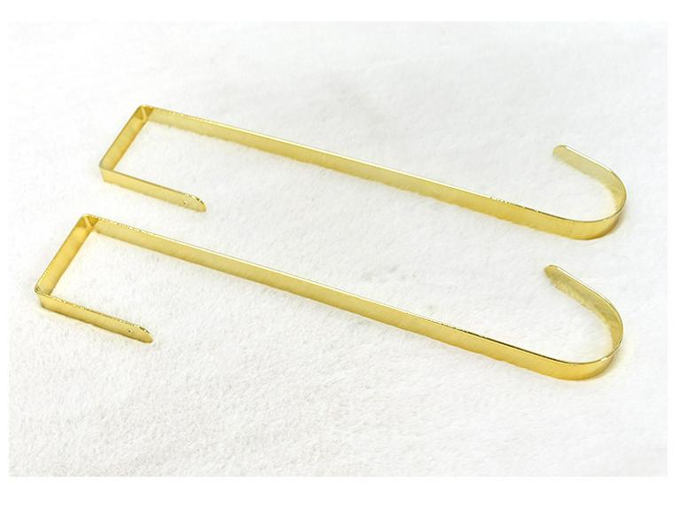 Golden Wrought Iron Christmas Wreath and Stocking Hook