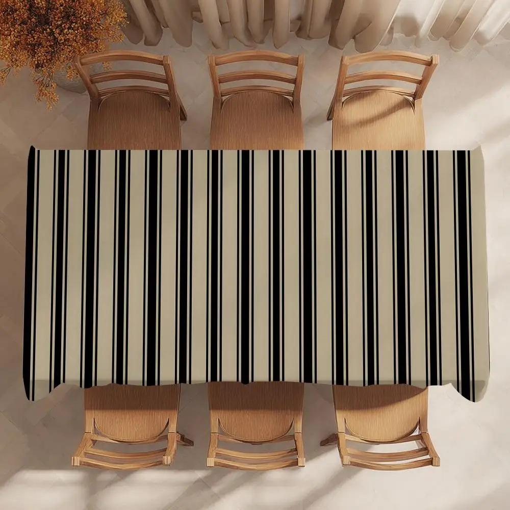 Stylish Waterproof Polyester Tablecloth, Rectangular Table Cover For Picnic Blanket, Camping Table Cover, Easy Clean Table Decor