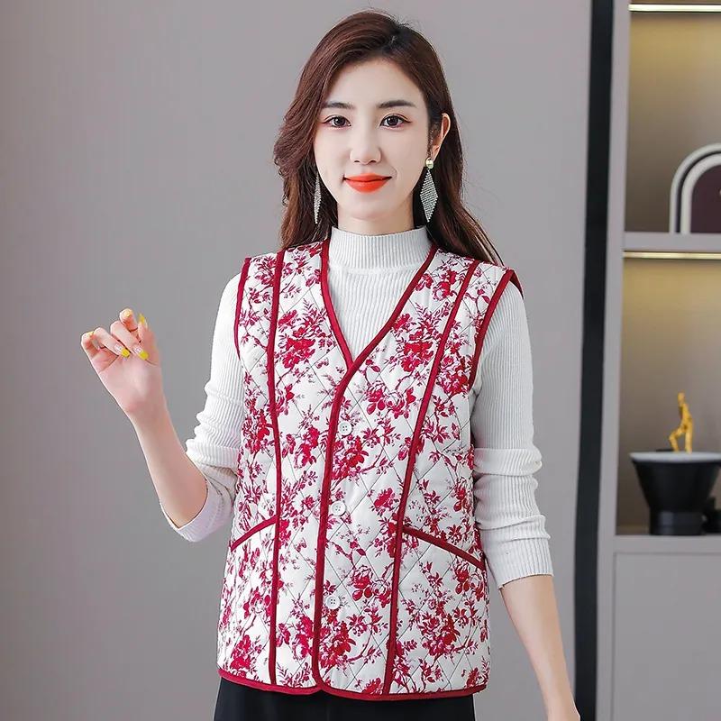 Chinese Style Autumn and Winter Vest Autumn and Winter Coat New Vest Thickened Warm Waistcoat Top