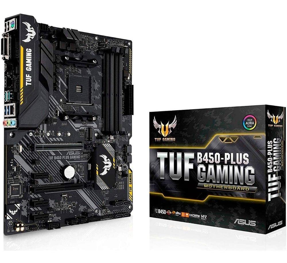 ASUS TUF GAMING ATX Motherboard with AMD AM4 and 3rd Gen AMD Ryzen CPUs B450-PLUS B450, Compatible,