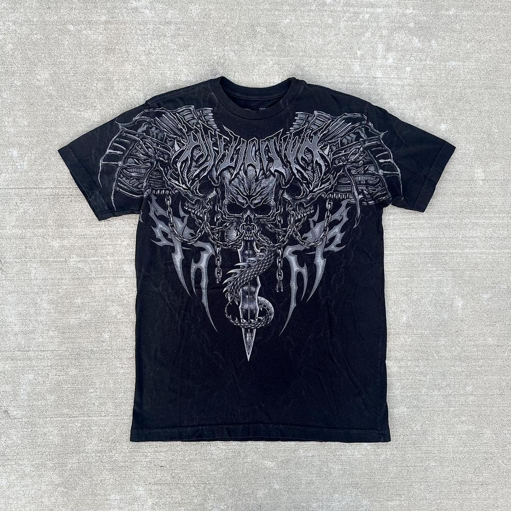 Camiseta Estampada da Moda Masculina Retro Casual Confortável Manga Curta