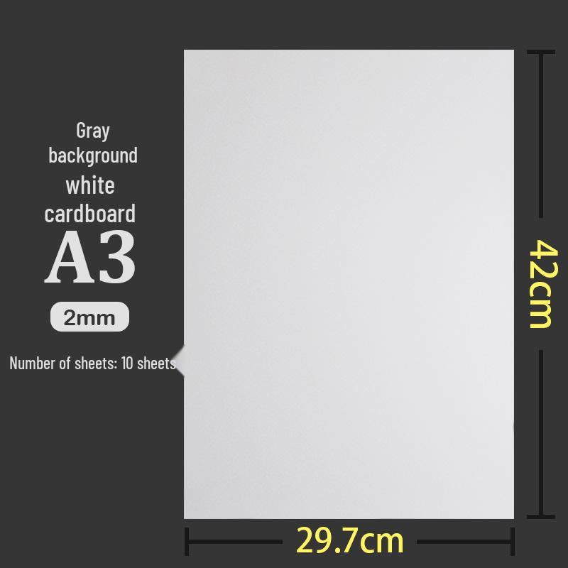 A4/A5 & A2/A3 Gray-White Cardboard, 1.5mm & 2-3mm Thickness, Student Backing Board for Colored Paper and Gouache Painting