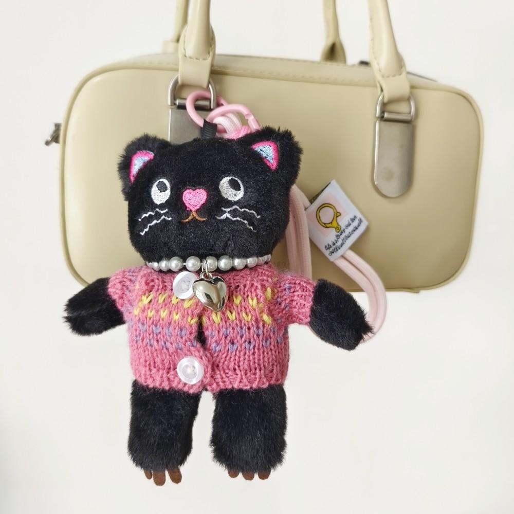 15cm Kawaii Katze Plüsch Schlüsselanhänger Rosa Katze Plüsch Anhänger Tiere Puppe Schlüsselanhänger Auto Schlüssel Dekorationen Puppen Mädchen Frauen Tasche Zubehör