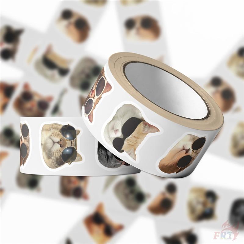 500Pcs/Roll Kuso Funny Sunglasses Cats Kids Rewards Stickers - DIY Scrapbooks Album Decor Sealing Label Decals