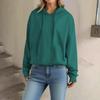 Women's Loose Long Sleeved Pullover With Drawstring And Pocket Hooded Solid Color Hoodie