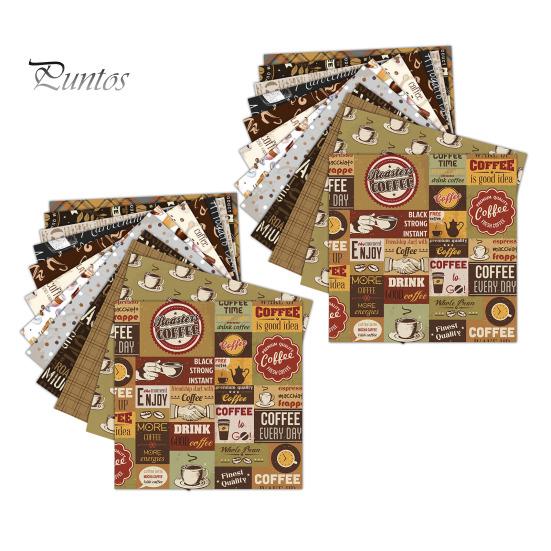 

24 листа Справочник Украшения Ретро Клетчатые Точки Кофейные Элементы Печати Руководства по DIY Фон Бумага Материалы для джема Бумага кофейный