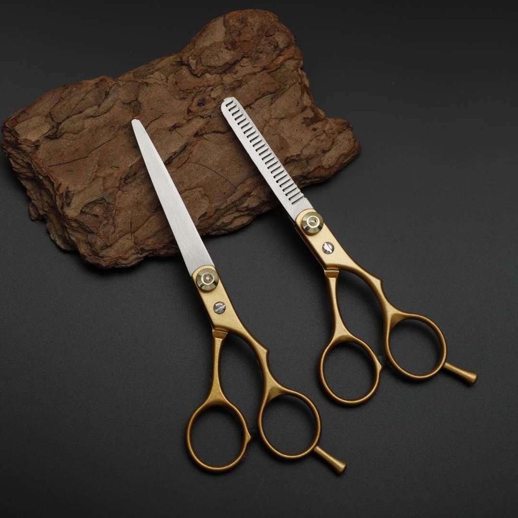 Forbici in acciaio inossidabile per sfoltire e tagliare i capelli, tagliacapelli da 6 pollici, prodotti per parrucchieri, taglio dei capelli, rifinitura dei capelli, barbiere