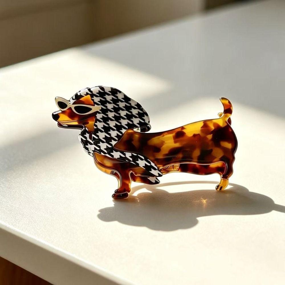 Essigsäure Dackel Hundehaarspange Groß Cartoon Haarspange Mode Dackel Haarkralle Streetwear