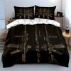 3Pcs Modern Rifle On Black Background Print Soft Comfortable Duvet Cover Bedding Set Included 1*Duvet Cover  2*Pillowcases