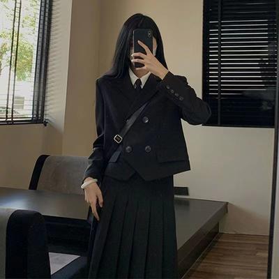 Chic Spring/Autumn Suit Female Vintage Pure Desire Academy Style Suit Han Edition All-Match Pure Color Coat Female