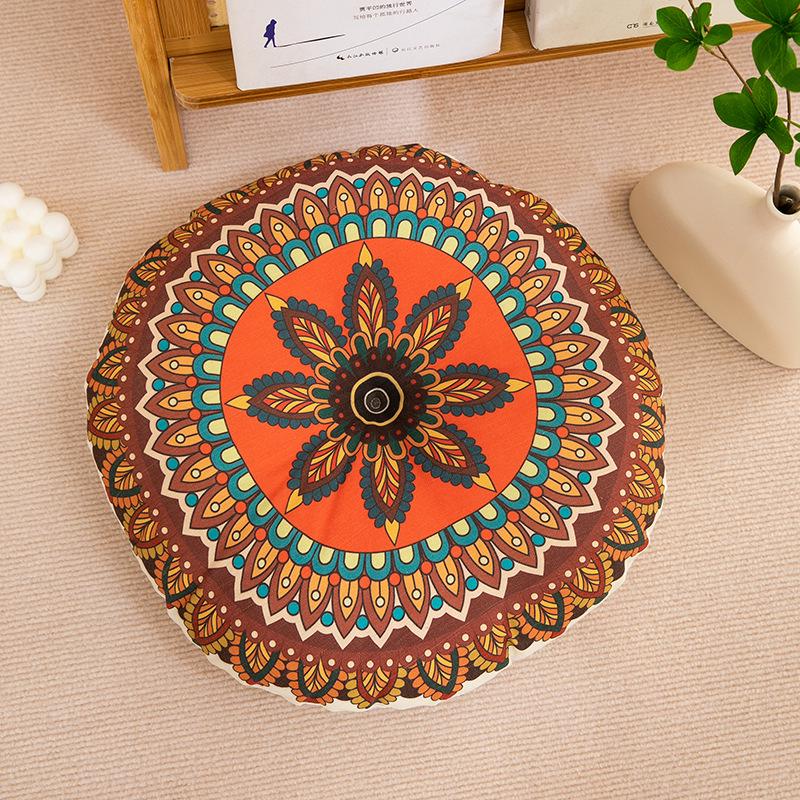 Богемная круглая татами-подушка из хлопка и льна для дома и балкона Thickened 40cm Double-Sided Cushion