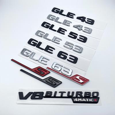 2017 Buchstaben GLE43 GLE53 GLE63 GLE63S V8 Biturbo 4matic+ Emblem für Mercedes Benz AMG Auto Seitenkofferraum hinten W166 W167 Logo