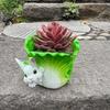 European Cabbage Rabbit Resin Succulent Flower Pot Green Plant Flower Pot Garden and Home Desktop Decoration Flower Pot