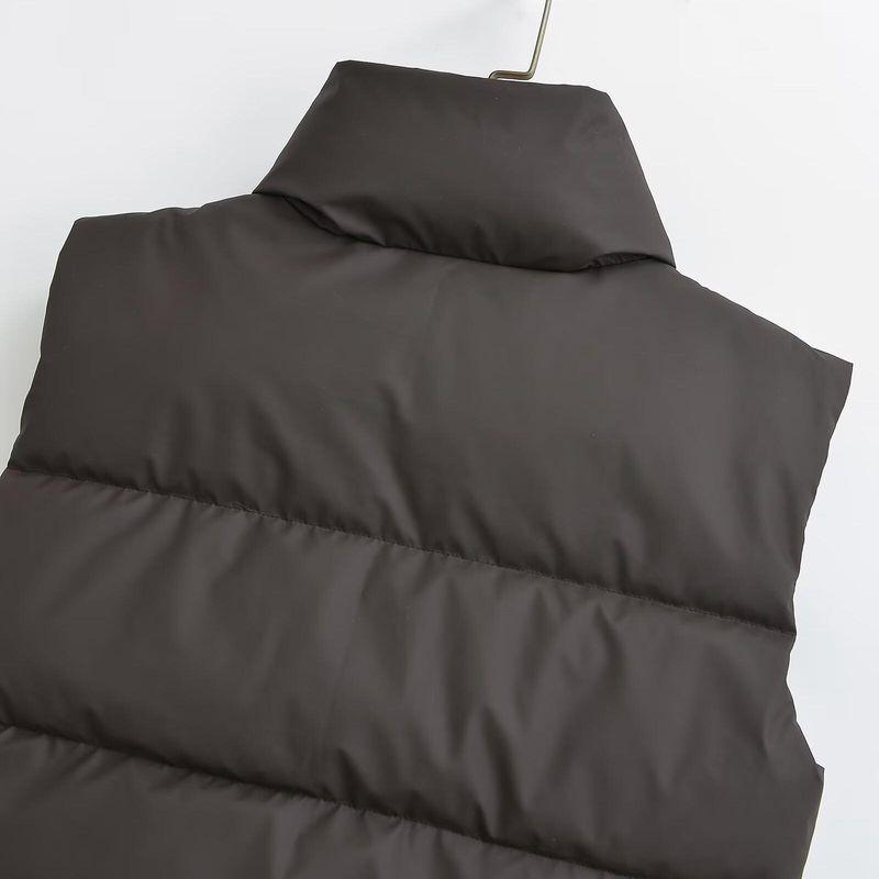 Kaslead New Arrival Women's Clothing Fashion Style Stylish Simple and Versatile Casual Adhesive Cotton-Padded Coat Vest 4341793